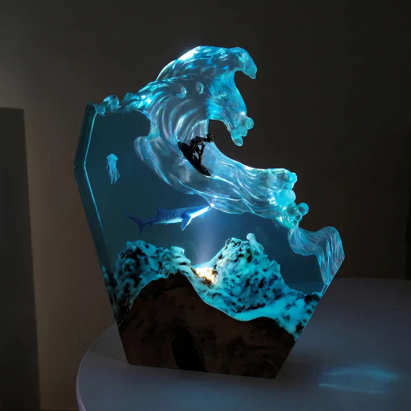 Handmade Oceanwave Resin Lamp