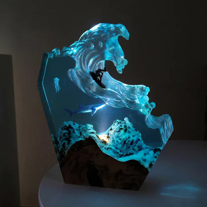 Handmade Oceanwave Resin Lamp